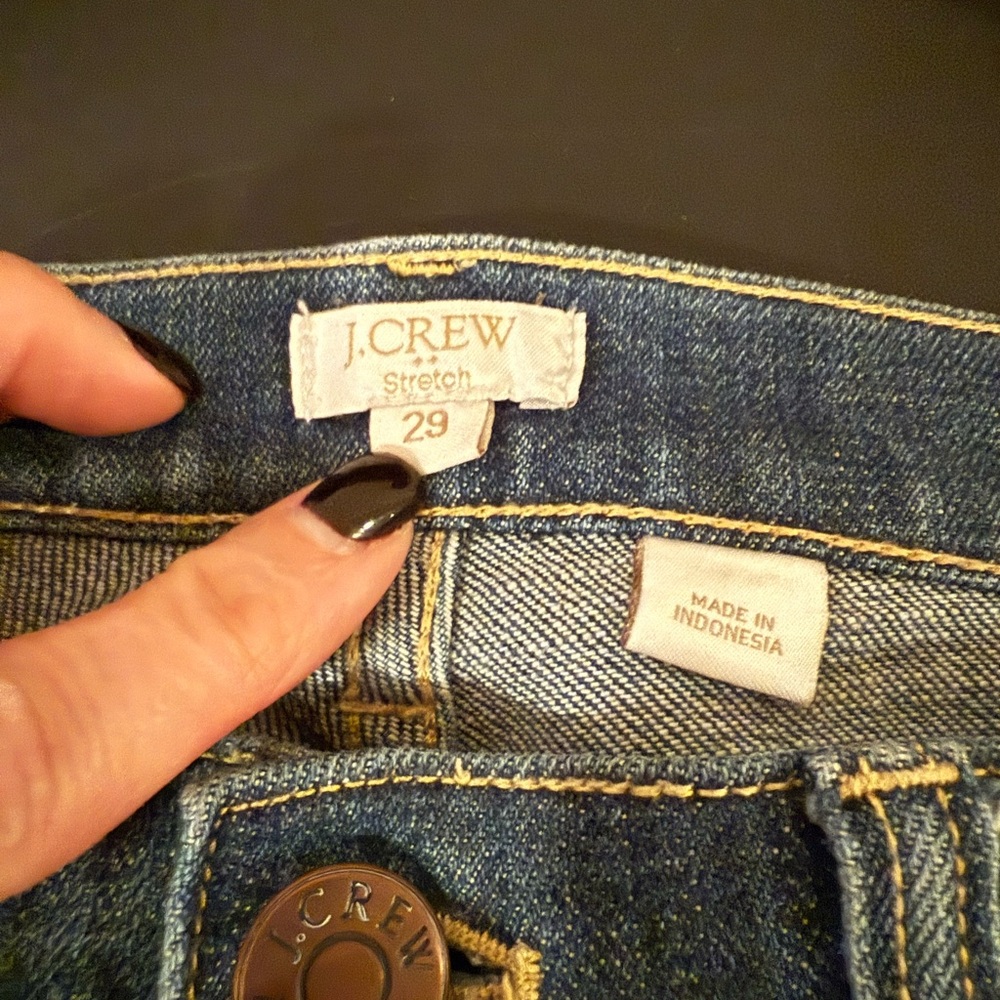 J. Crew Blue Straight Leg Jeans with Contrast Stitching